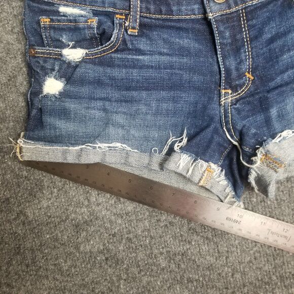 Abercrombie & Fitch Women's Denim Shorts size 4 27 Low Rise Distressed Cut Off - Picture 7 of 12